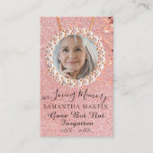 Roos Gold Funeral Memorial Prayer Visitekaartje (Voorkant)