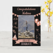 Roos Gold Gefeliciteerd Afstuderen Kaart (Gele Bloem)