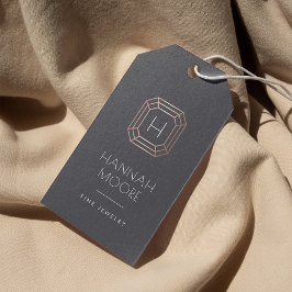 Roos Gold Gem-monogram Logo | Joodse Labels Cadeaulabel