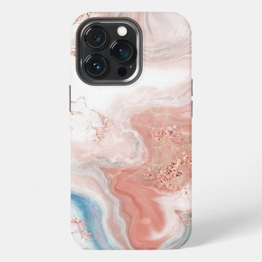Roos Gold-gemarmerd iPhone Hoesje (Achterkant)