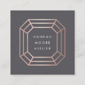 Roos Gold Gemstone Logo | Ontwerp van juwelen Vierkante Visitekaartje (Voorkant)