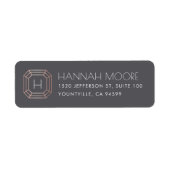Roos Gold Gemstone Monogram Return Address Etiket (Voorkant)