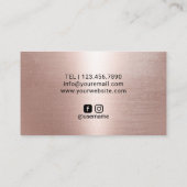 Roos Gold Geometric Black Glitter Beauty Salon Visitekaartje (Achterkant)