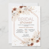 Roos Gold Geometric Boho Floral Vrijgezellenfeest Kaart (Voorkant)