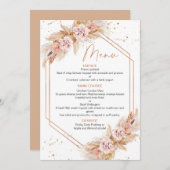 Roos Gold Geometric Boho Pampas Vrijgezellenfeest  Kaart (Voorkant / Achterkant)