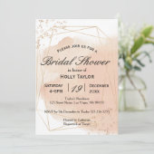 Roos Gold Geometric Bridal Shower Kaart (Staand voorkant)