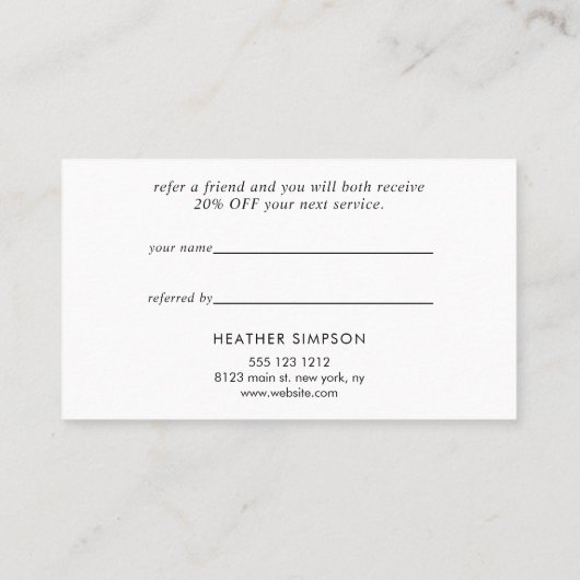 Roos Gold Geometric Floral Aanbevelingskaartje (Achterkant)