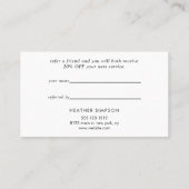 Roos Gold Geometric Floral Aanbevelingskaartje (Achterkant)