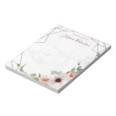 Roos Gold Geometric Floral Bohemian Personalized Notitieblok (Linkerzijde)