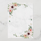 Roos Gold Geometric Floral Bohemian Pink Wedding Folie Uitnodiging (Achterkant)