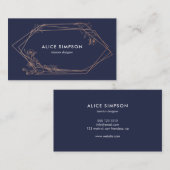 Roos Gold Geometric Floral Visitekaartje (Voorkant / Achterkant)