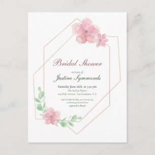Roos Gold Geometric Floral Vrijgezellenfeest Briefkaart