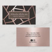 Roos Gold Geometric Hair Stylist Beauty Salon Visitekaartje (Voorkant / Achterkant)