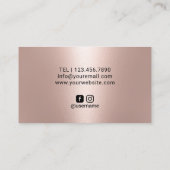 Roos Gold Geometric Hair Stylist Beauty Salon Visitekaartje (Achterkant)