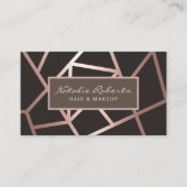 Roos Gold Geometric Hair Stylist Beauty Salon Visitekaartje (Voorkant)