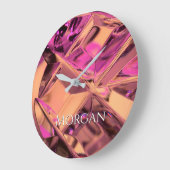 Roos Gold Geometric Metal, DIY Name in White Grote Klok (Hoek)