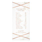 Roos Gold Geometric op Marmeren Prijslijst Service Reclamekaart (Voorkant)