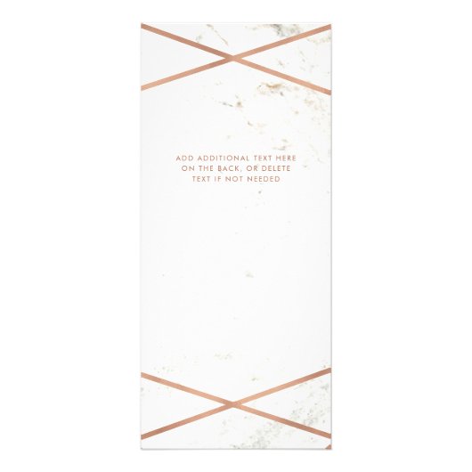 Roos Gold Geometric op Marmeren Prijslijst Service Reclamekaart (Achterkant)