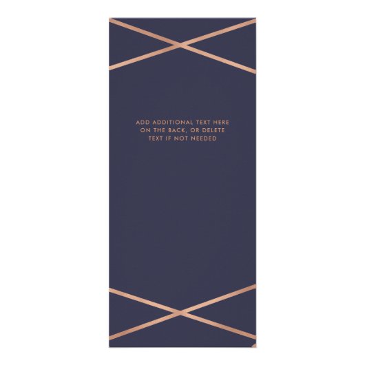 Roos Gold Geometric op Midnight Blue | prijslijst Reclamekaart (Achterkant)