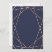 Roos Gold Geometric op Navy Blue Graduation Party Kaart (Achterkant)