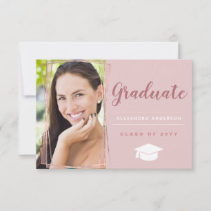 Roos Gold Geometric Photo Afstuderen Kaart
