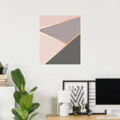 Roos Gold Geometric Poster (Thuiskantoor)