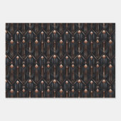 Roos Gold Geometrics op mat zwart ontwerp Inpakpapier Vel (Voorkant 3)