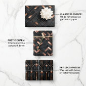 Roos Gold Geometrics op mat zwart ontwerp Inpakpapier Vel