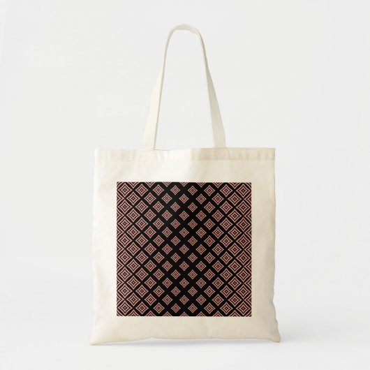 Roos Gold Geometrische vormen Zwarte achtergrond Tote Bag (Voorkant)