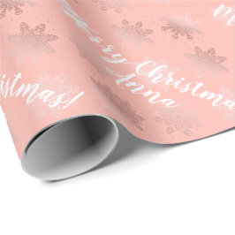 Roos Gold-gepersonaliseerd kerstpatroon Cadeaupapier