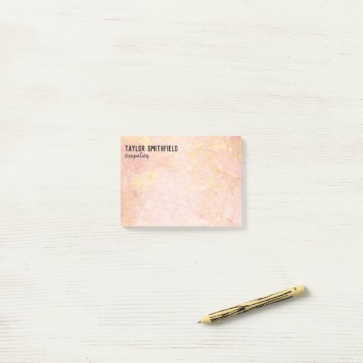 Roos Gold-gepersonaliseerd Post-it® Notes (Op bureau)