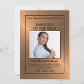 Roos Gold/gepersonaliseerde foto - Employee Award  Kaart (Voorkant)