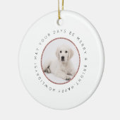 Roos Gold-gepersonaliseerde hond-fotofeestdag Keramisch Ornament (Links)