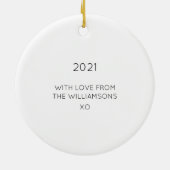 Roos Gold-gepersonaliseerde hond-fotofeestdag Keramisch Ornament (Achterkant)