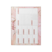 Roos Gold gepersonaliseerde weekplanner Notitieblok (Linkerzijde)