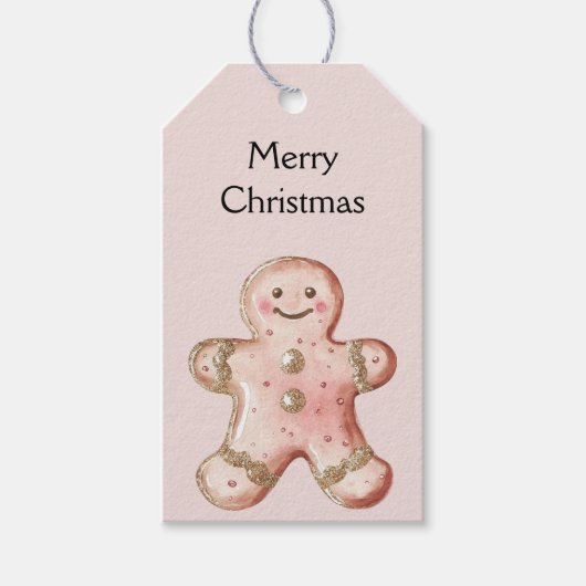 Roos Gold Gingerbread Cookie Cadeaulabel (Voorkant)