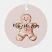 Roos Gold Gingerbread Cookie en Tree Metalen Ornament (Voorkant)