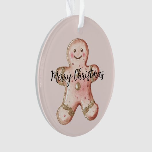 Roos Gold Gingerbread Cookie en Tree Ornament (voorkant)