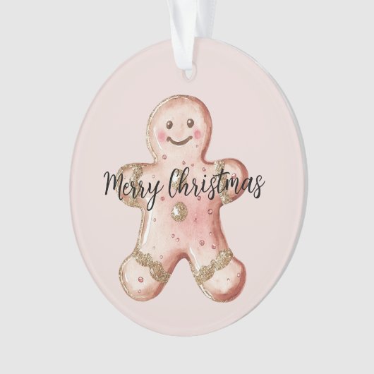 Roos Gold Gingerbread Cookie en Tree Ornament (voorkant)