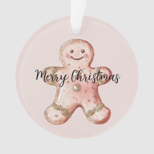 Roos Gold Gingerbread Cookie en Tree Ornament (voorkant)