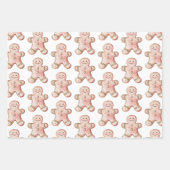 Roos Gold Gingerbread Cookie Kerstbomen Inpakpapier Vel (Voorkant)