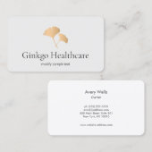 Roos Gold Ginkgo Leaf Logo Visitekaartje (Voorkant / Achterkant)