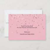 Roos Gold GIRL Baby shower DANK U Foto + Tekst Bedankkaart (Achterkant)