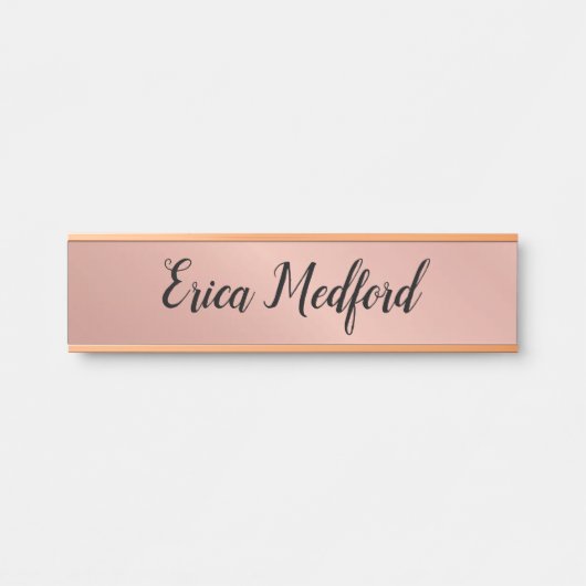 Roos Gold Girly Blush Pink Deurbord Deurbordje (Voorkant)