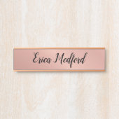 Roos Gold Girly Blush Pink Deurbord Deurbordje (Voorkant)