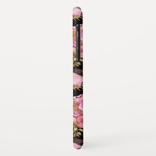 Roos Gold Girly Floral Butterfly Pattern Case-Mate iPhone Case (Achterkant/links)