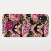 Roos Gold Girly Floral Butterfly Pattern Case-Mate iPhone Case (Achterkant (horizontaal))