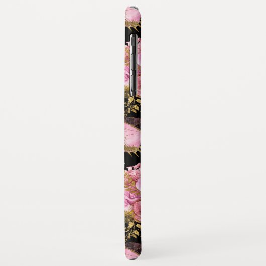Roos Gold Girly Floral Butterfly Pattern Case-Mate iPhone Case (Achterkant/links)