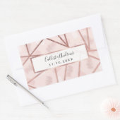 Roos Gold Girly geometrische penseelstreek driehoe Rechthoekige Sticker (Envelop)