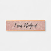 Roos Gold Girly Glitter Blush Roze Deurteken Deurbordje (Voorkant)